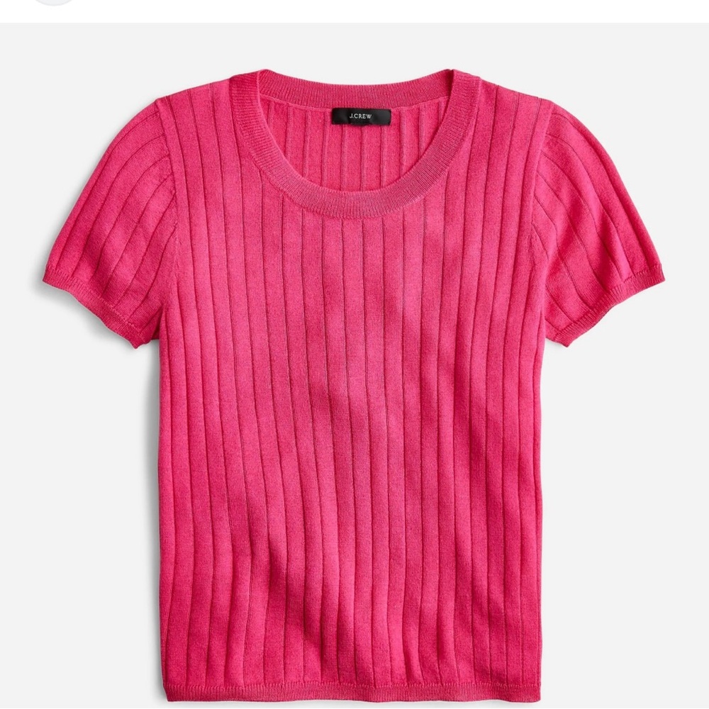 J.Crew Pink Silk Cashmere blend short sleeve light sweater